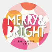 Merry & Bright Confetti Weihnachtssticker Runder Aufkleber (Vorderseite)
