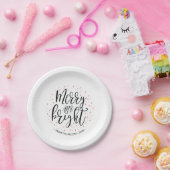 Merry & Bright Coral Weihnachtsfeier Pappteller (Party)