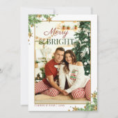Merry & Bright Couple Foto Weihnachten (Vorderseite)