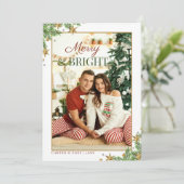 Merry & Bright Couple Foto Weihnachten (Stehend Vorderseite)