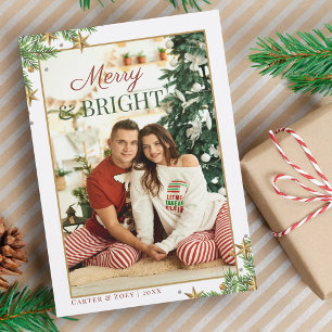 Merry & Bright Couple Foto Weihnachten