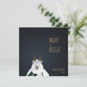 "Merry + Bright" Crazy Niedlich Sheep Feiertagskarte (Stehend Vorderseite)