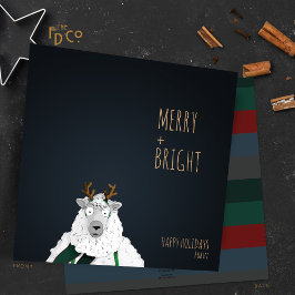 "Merry + Bright" Crazy Niedlich Sheep Feiertagskarte
