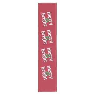 "Merry & Bright" Crimson Red Table Runner Kurzer Tischläufer