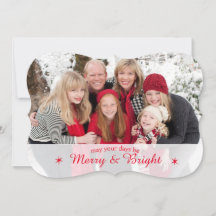 Merry & Bright Custom Family Foto Weihnachtskarte