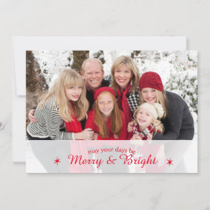 Merry & Bright Custom Family Photo Christmas card Feiertagskarte