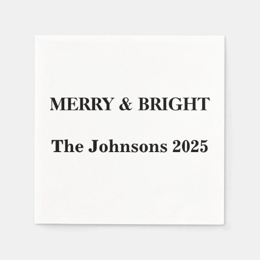 Merry & Bright Custom Napkins - Weihnachten 2025 Serviette (Vorderseite)