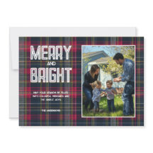 Merry & Bright Custom Tartan Family Foto Holiday
