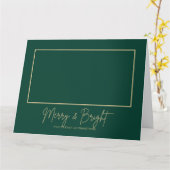 Merry & Bright Elegant Green GFolded Greeting Card Karte (Gelbe Blume)