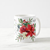 Merry Bright Elegant Poinsettia Blumenweihnachtsfe Kaffeetasse (VorderseiteRechts)