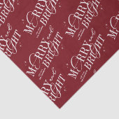 Merry & Bright Elegante Script Moderne Weihnachten Seidenpapier (Detail)