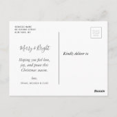 Merry & Bright | Elegante Weihnachten Postkarte (Rückseite)