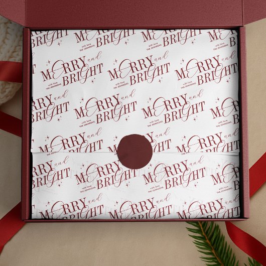 Merry & Bright Eleganter Individuelle Name Weihnac Seidenpapier