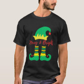 Merry Bright Elf Funny Santa Elves Ugly Weihnachte T-Shirt (Vorderseite)