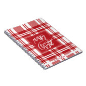 Merry & Bright | Familienname | Rot Kariert Notizblock (Rechte Seite)