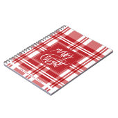 Merry & Bright | Familienname | Rot Kariert Notizblock (Linke Seite)