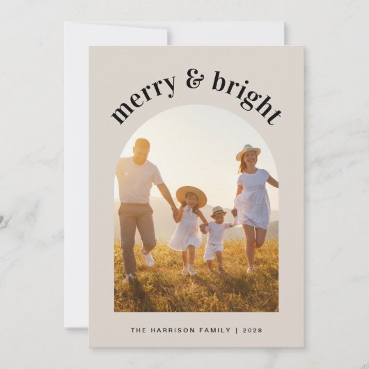 Merry Bright Family Arch Foto Weihnachten (Vorderseite)
