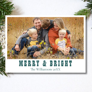 Merry & Bright Family Foto Transformation Aquamari Feiertagskarte