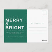 Merry Bright Family Foto Weihnachtsfeiertag Postkarte (Rückseite)