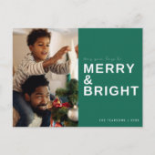 Merry Bright Family Foto Weihnachtsfeiertag Postkarte (Vorderseite)