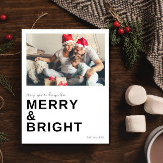 Merry Bright Family Foto Weihnachtsfeiertag Postkarte