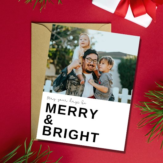 Merry Bright Family Foto Weihnachtsfeiertag Postkarte
