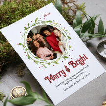 Merry & Bright Family Foto Weihnachtskarten