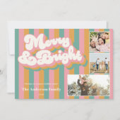 Merry & Bright farbenfroh Retro Weihnachten 3 Foto (Vorderseite)