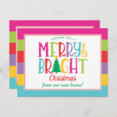 Merry & Bright farbenfrohe Christ Moving Ankündigu Postkarte (Vorne/Hinten)