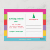 Merry & Bright farbenfrohe Christ Moving Ankündigu Postkarte (Rückseite)