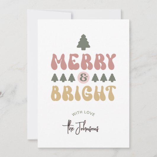 Merry & Bright farbenfrohe Retro Weihnachten außer (Vorderseite)