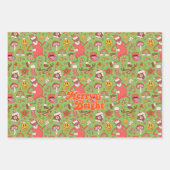 Merry & Bright | Farbenfrohe Retro Weihnachtsfeier Geschenkpapier Set (Vorderseite)
