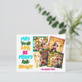 Merry Bright farbenfrohe Weihnachten 4 Foto Collag (Stehend Vorderseite)