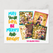 Merry Bright farbenfrohe Weihnachten 4 Foto Collag (Vorderseite)