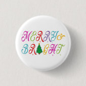 Merry & Bright farbenfrohe Weihnachtsbaume Festiva Button (Vorderseite)