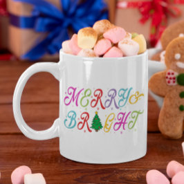 Merry & Bright farbenfrohe Weihnachtsbaume Festiva Kaffeetasse