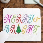 Merry & Bright farbenfrohe Weihnachtsbaume Festiva Mousepad