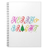 Merry & Bright farbenfrohe Weihnachtsbaume Festiva Notizblock (Vorderseite)
