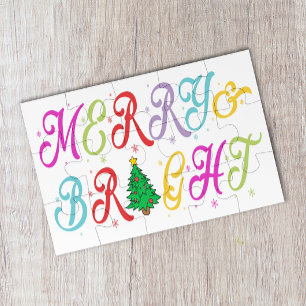Merry & Bright farbenfrohe Weihnachtsbaume Festiva Puzzle