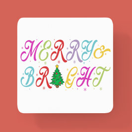 Merry & Bright farbenfrohe Weihnachtsbaume Festiva Rechteckiger Pappuntersetzer