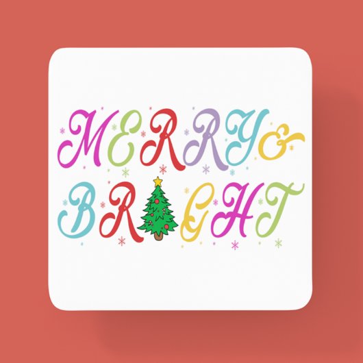 Merry & Bright farbenfrohe Weihnachtsbaume Festiva Rechteckiger Pappuntersetzer