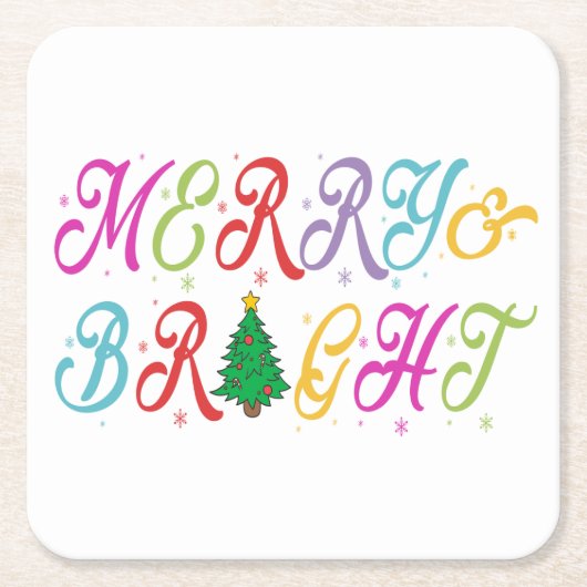 Merry & Bright farbenfrohe Weihnachtsbaume Festiva Rechteckiger Pappuntersetzer (Vorderseite)