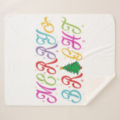 Merry & Bright farbenfrohe Weihnachtsbaume Festiva Sherpadecke (Vorderseite (Horizontal))