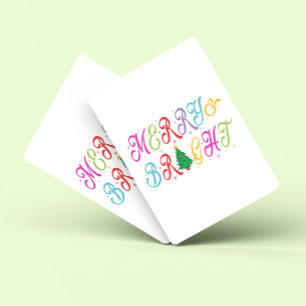 Merry & Bright farbenfrohe Weihnachtsbaume Festiva Spielkarten