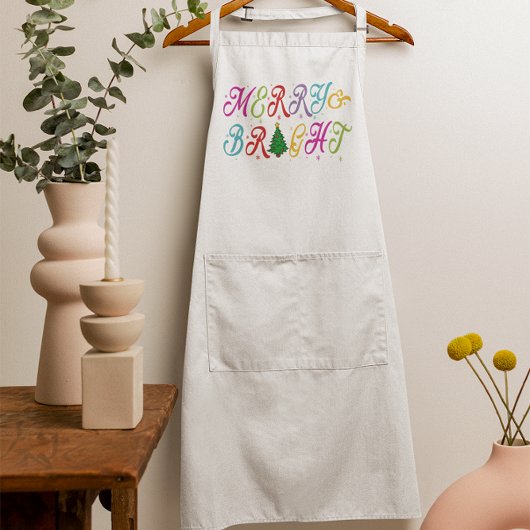 Merry & Bright farbenfrohe Weihnachtsbaume Frauen Schürze