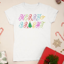 Merry & Bright farbenfrohe Weihnachtsbaume Frauen T-Shirt