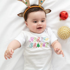 Merry & Bright farbenfroher Weihnachtsbaum Baby Strampler