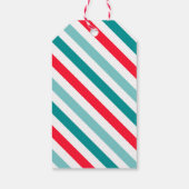 "Merry & Bright" Farbige Streifen Weihnachten Geschenkanhänger (Rückseite)