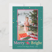 Merry Bright farbiges Foto Weihnachten (Vorderseite)