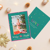 Merry Bright farbiges Foto Weihnachten